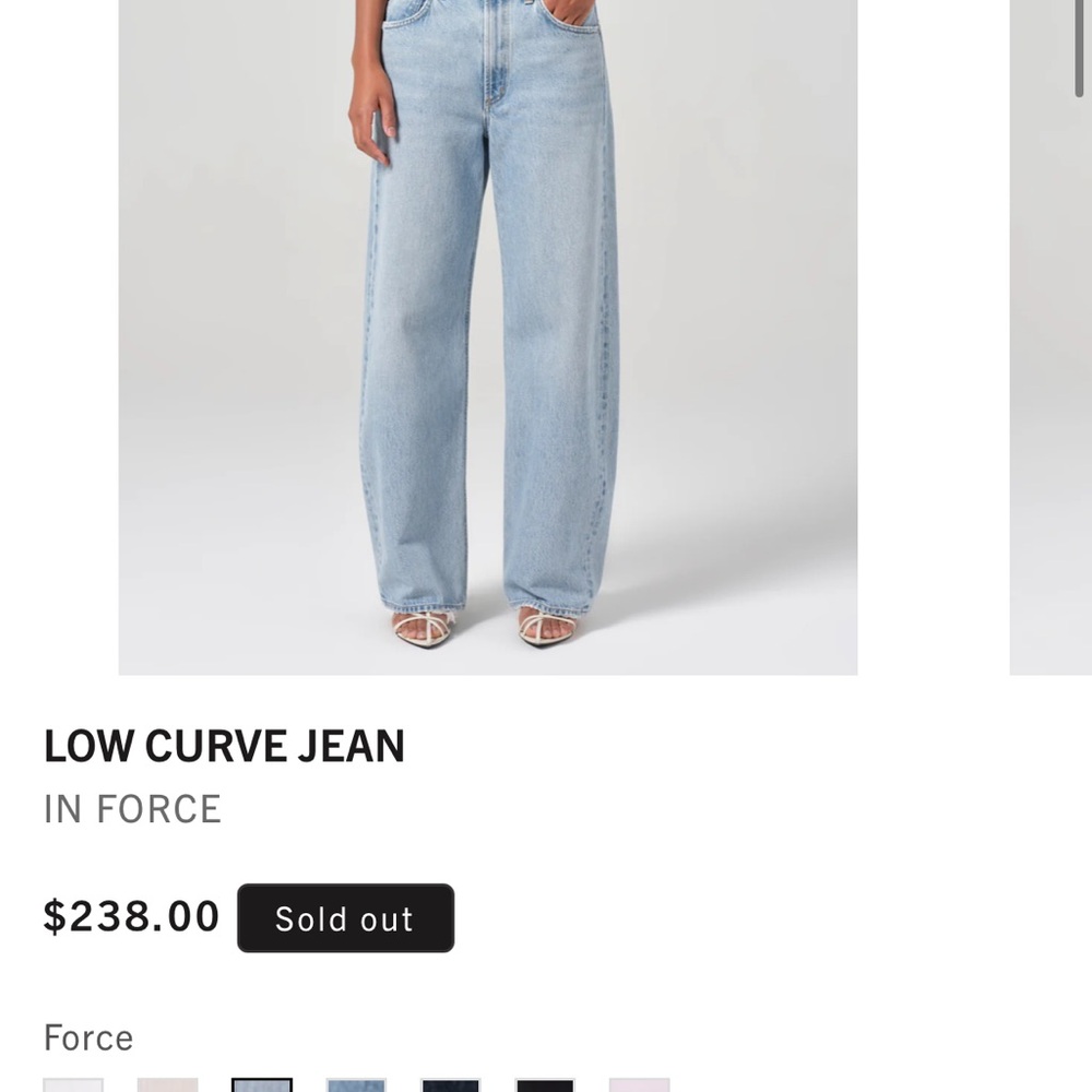 Agolde Low Curve Jeans New With Tags